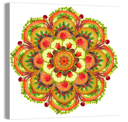 Vegetarian Pizza Mandala Wall Art