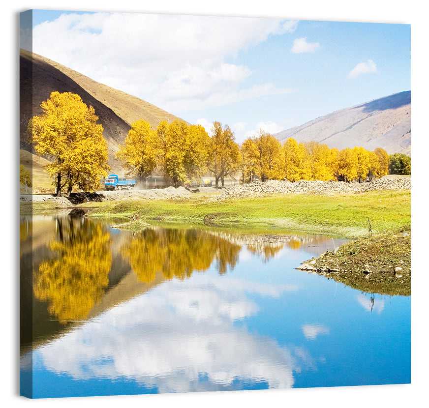 Chanxi Autumn Reflection Road Wall Art