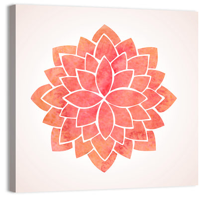 Red Lotus Mandala Wall Art