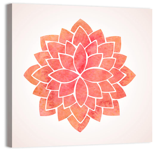 Red Lotus Mandala Wall Art