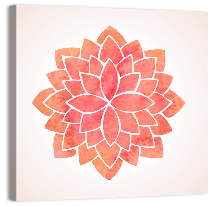Red Lotus Mandala Wall Art as a canvas print