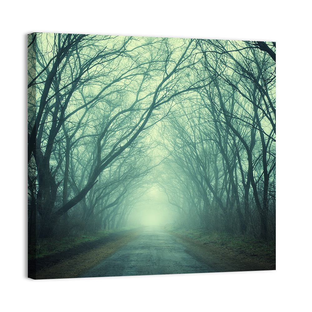 Foggy Forest Pathway Wall Art