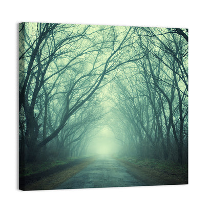 Foggy Forest Pathway Wall Art