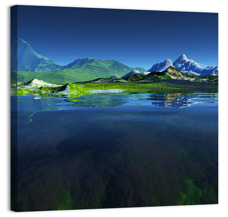 Mountain Lake Reflection Wall Art