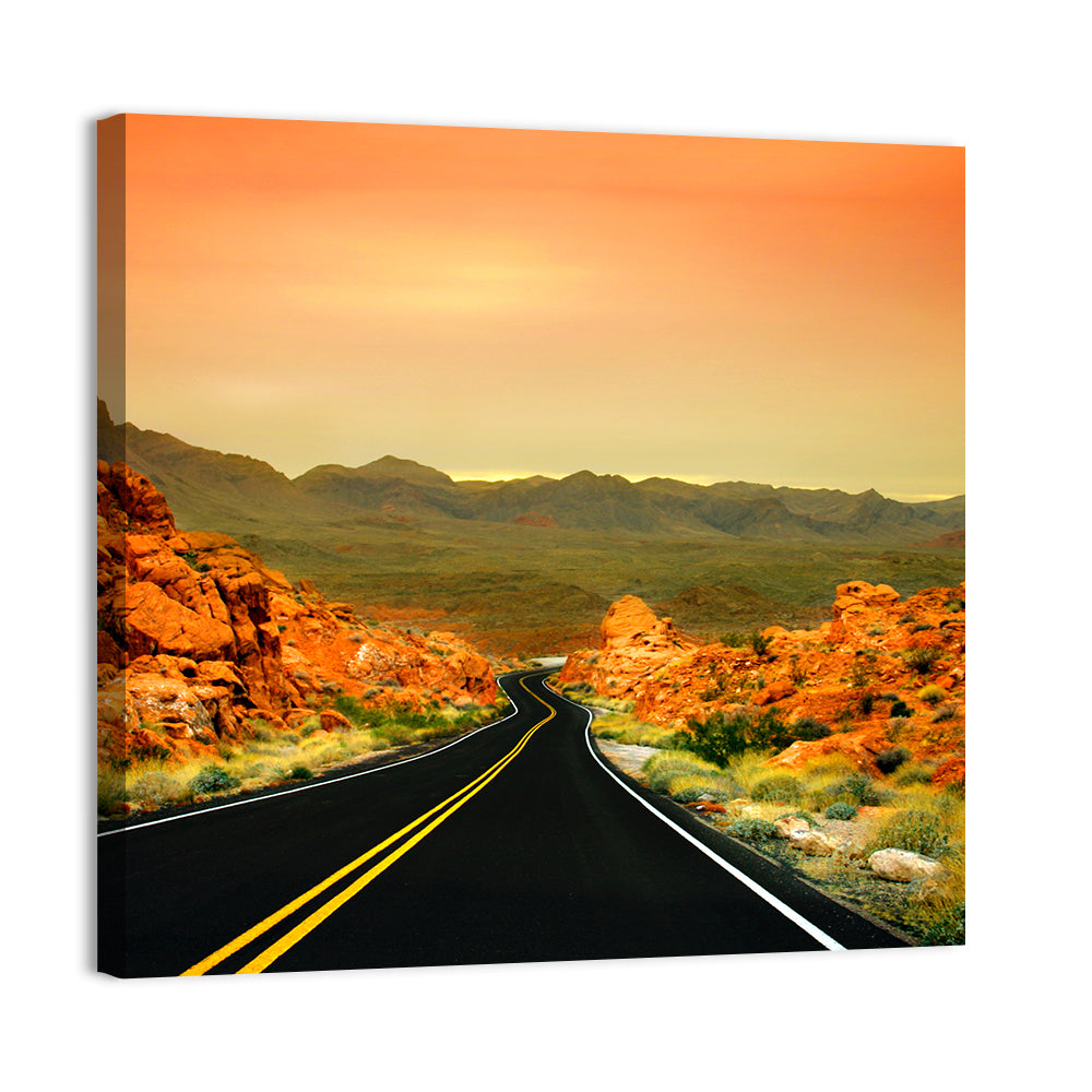 Valley of Fire Ii Road at Sunset Wall Art