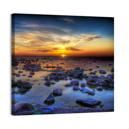 Sea Stones at Sunset Wall Art