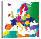 Modern Coloured Map of Europe Wall Art