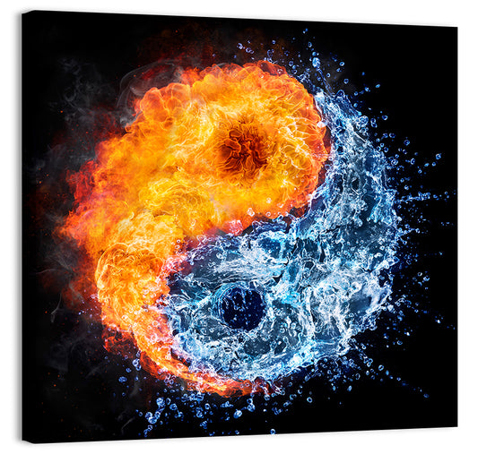 Fire and Water Yin Yang Wall Art