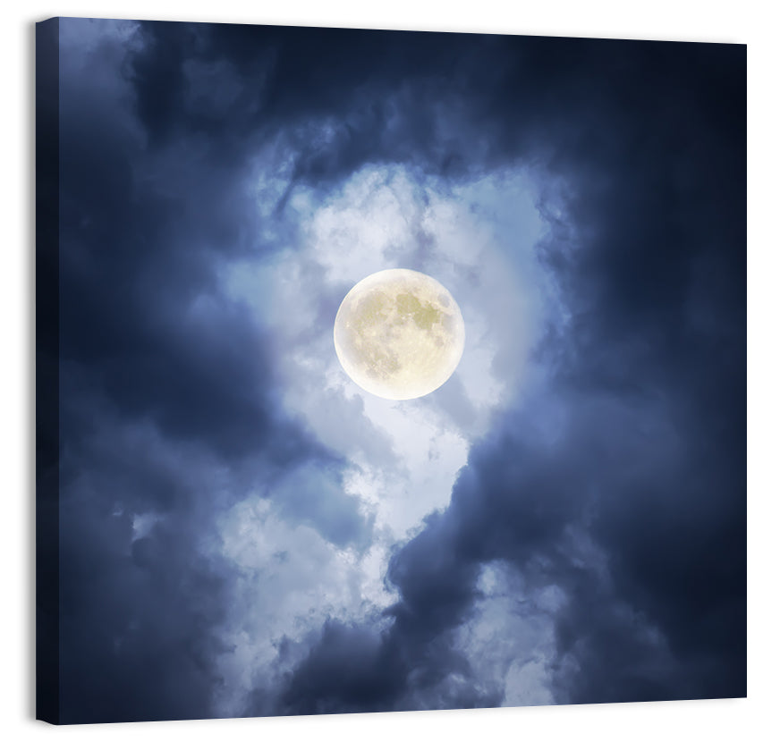 Supermoon Through Storm Clouds Wall Art