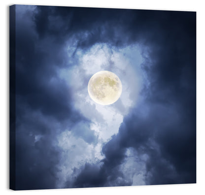 Supermoon Through Storm Clouds Wall Art