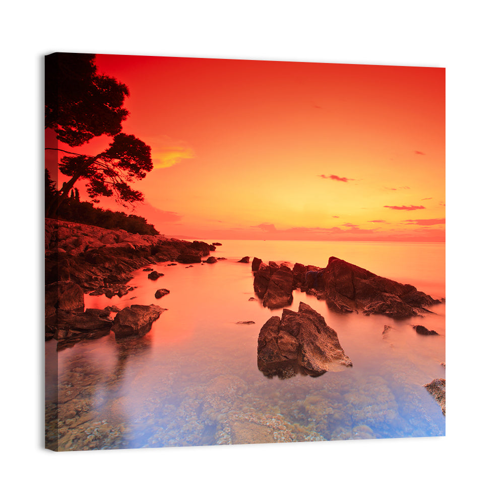 Brac Island Fiery Sunset Wall Art