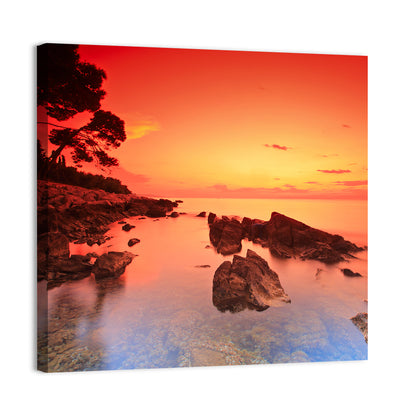 Brac Island Fiery Sunset Wall Art