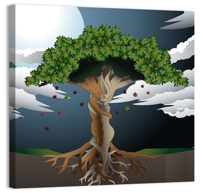 Moonlit Lovers Tree Wall Art