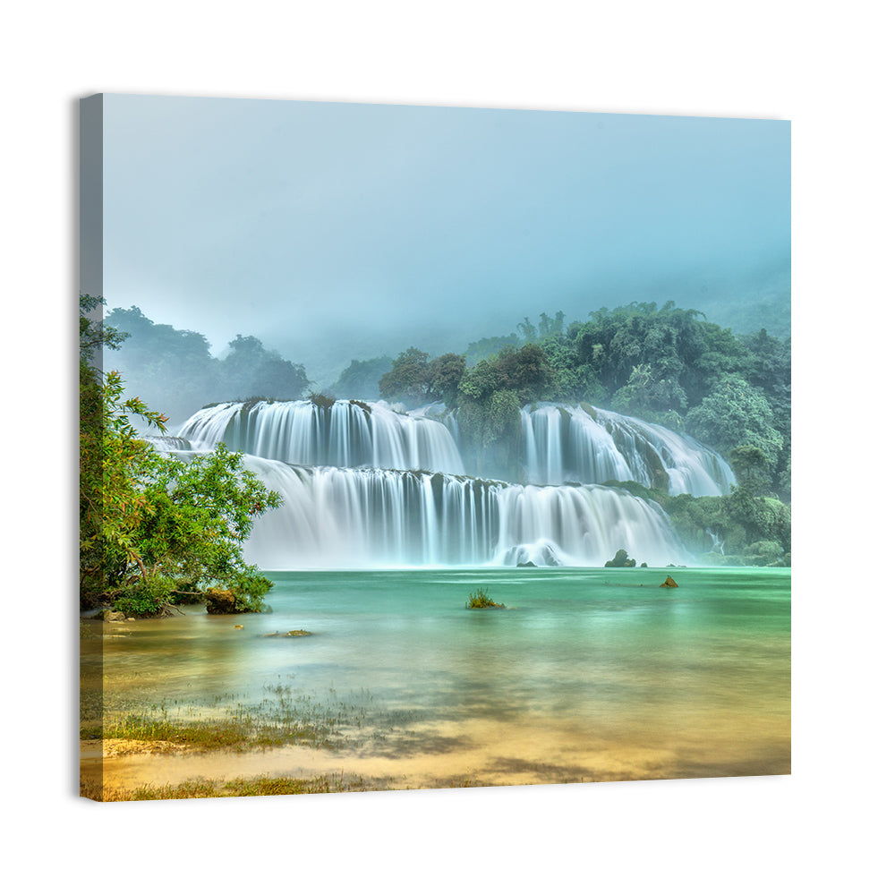 Ban Gioc Waterfalls Misty Morning Wall Art
