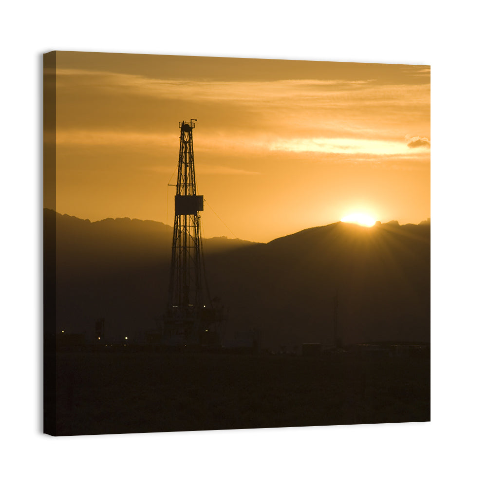 Sunrise Over Drilling Rig Wall Art