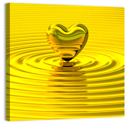 Golden Heart Ripples Wall Art