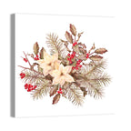 Retro Poinsettia Bouquet Wall Art