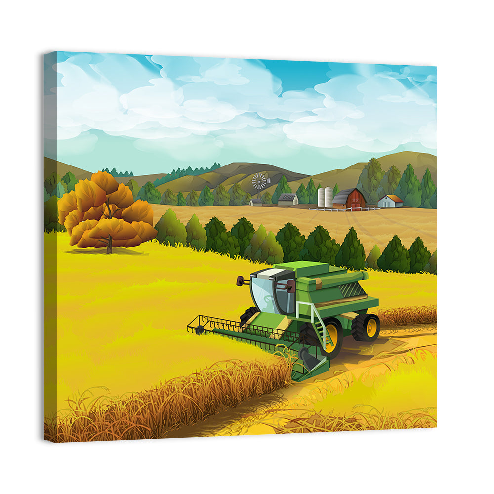 Harvest Season Farm Landscape Wall Art