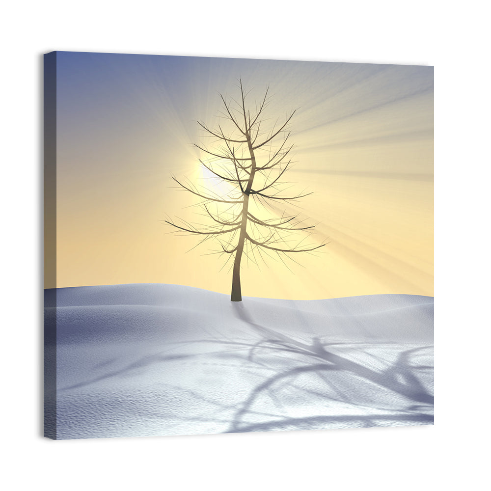 Winter Tree and Sunrise Wall Art