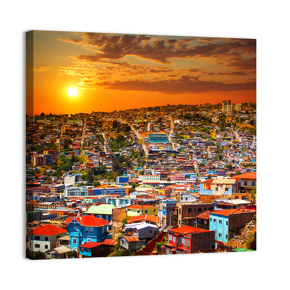 Valparaíso Hills Sunset Wall Art