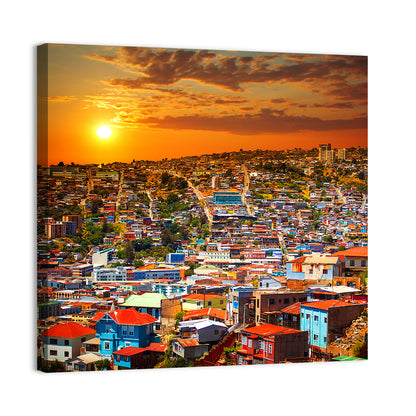 Valparaíso Hills Sunset Wall Art