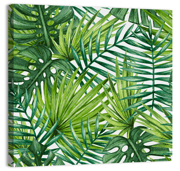 Palm Leaves Pattern Ii Wall Art as a canvas print