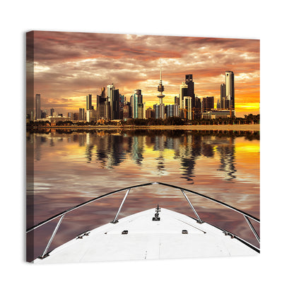 Kuwait City Skyline at Dusk Wall Art