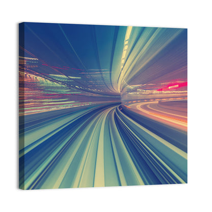 Monorail Night Light Trails Wall Art