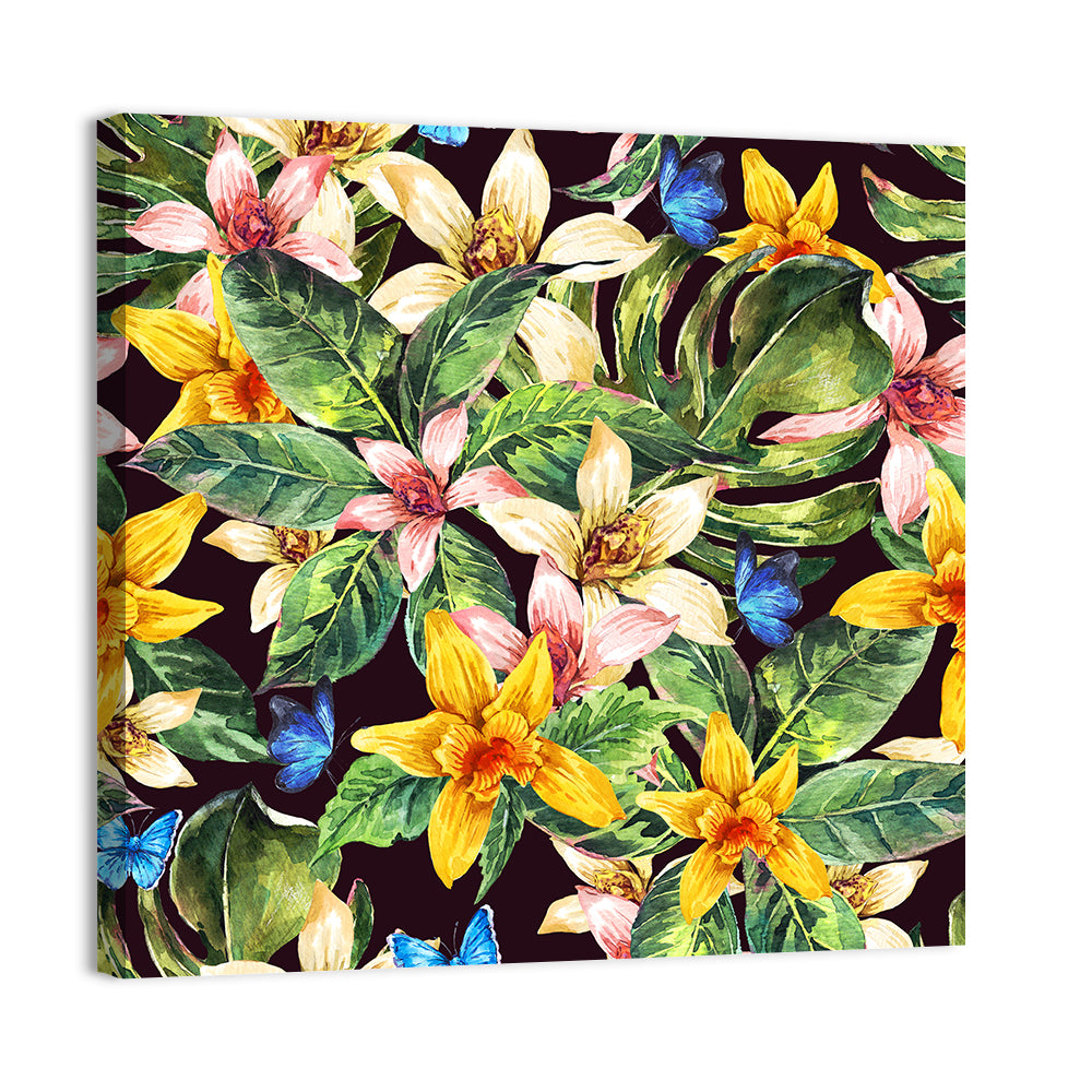 Tropical Orchid Pattern Wall Art
