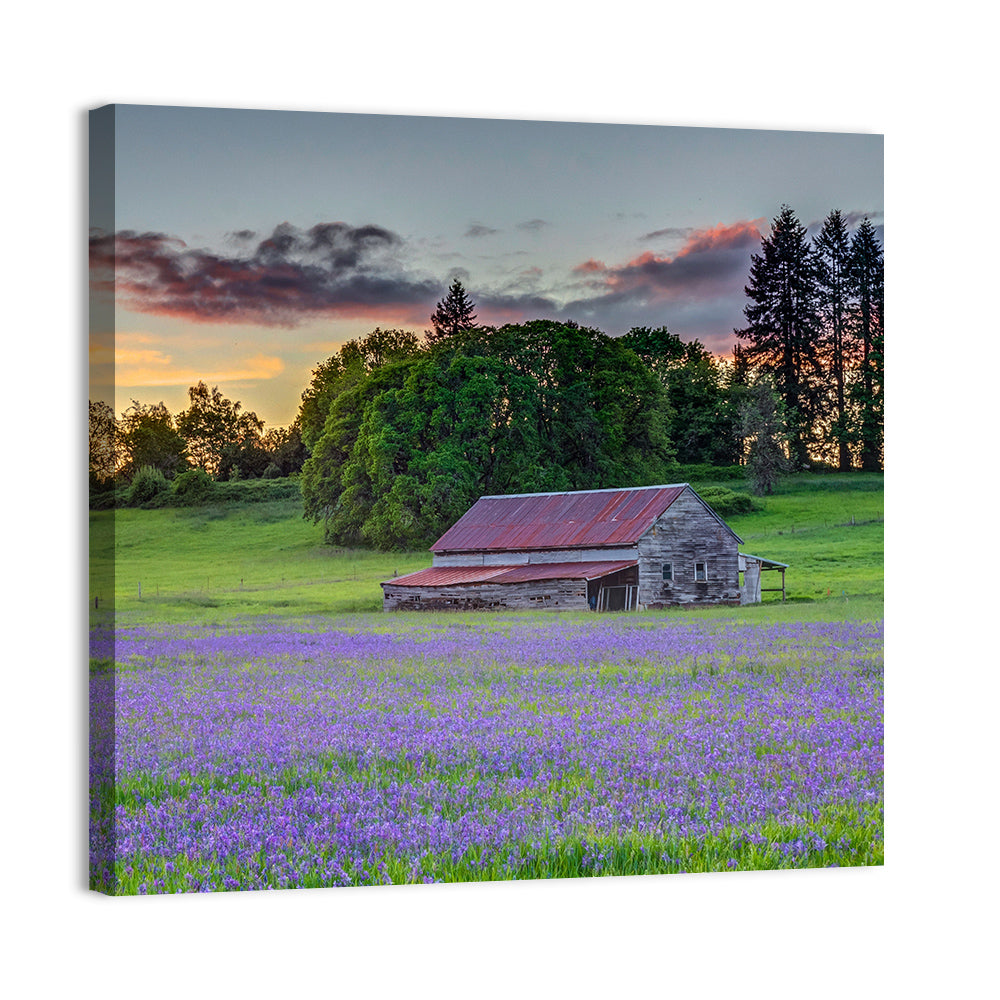 Willamette Valley Barn at Sunset Wall Art