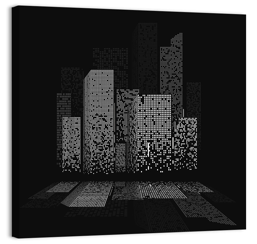 City Lights Abstract Wall Art, canvas print, square