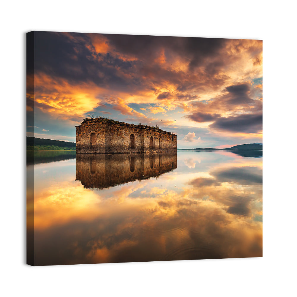 Sunken Church at Zhrebchevo Dam Wall Art