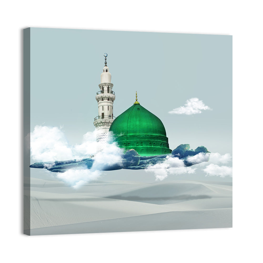Green Dome of Al-masjid An-nabawi Wall Art