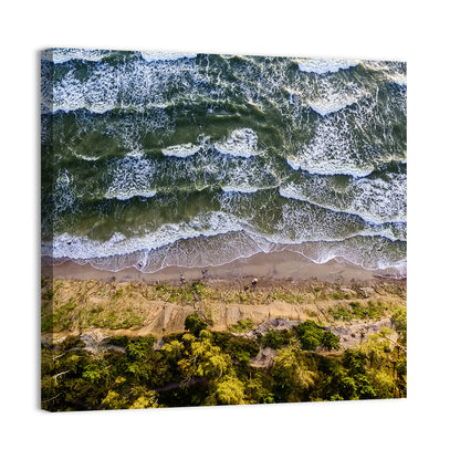 Aerial Waves Over Sandy Cliff Wall Art