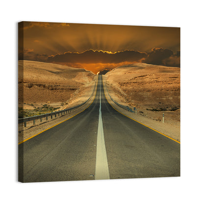 Negev Road at Sunset Wall Art
