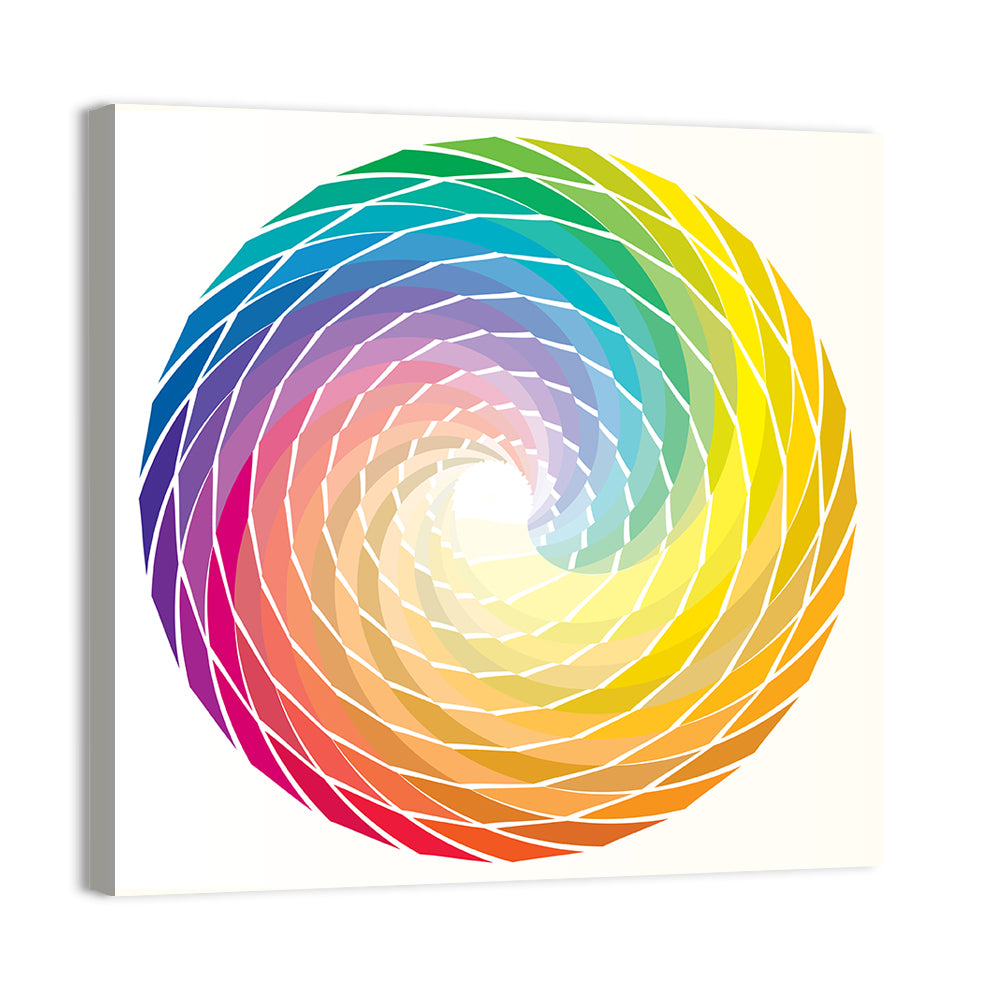 Radial Rainbow Spiral Wall Art