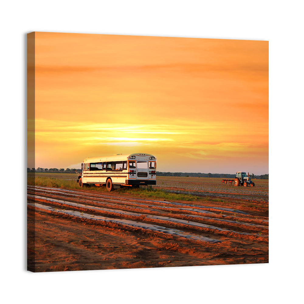 Indiana Farm Field at Golden Hour Wall Art