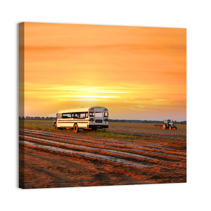Indiana Farm Field at Golden Hour Wall Art