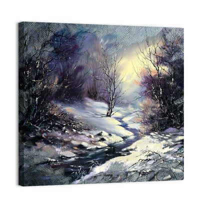 Frozen Stream in Winter Wall Art