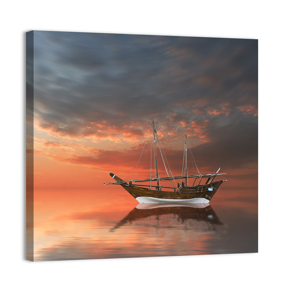 Dhow at Sunset Wall Art
