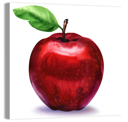 Red Apple Watercolor Wall Art