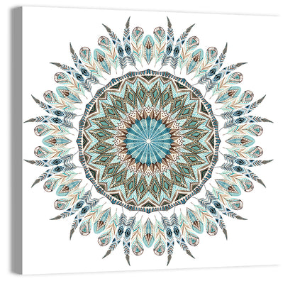 Layered Feather Mandala Wall Art