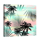 Tropical Palm Stripe Pattern Wall Art