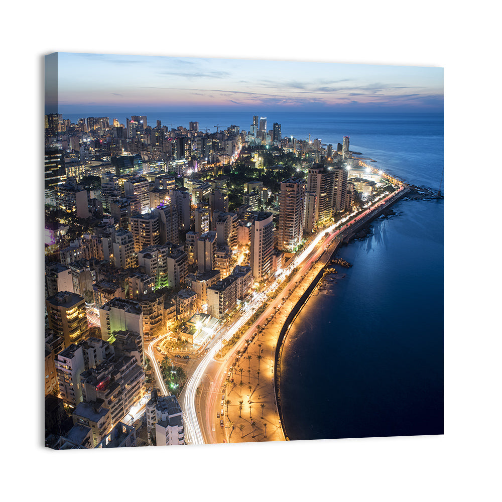 Beirut Corniche at Dusk Wall Art