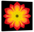 Red Yellow Mandala Flower Pattern Wall Art