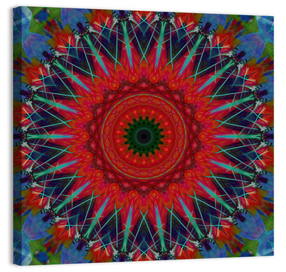 Lotus Blossom Starburst Mandala Wall Art
