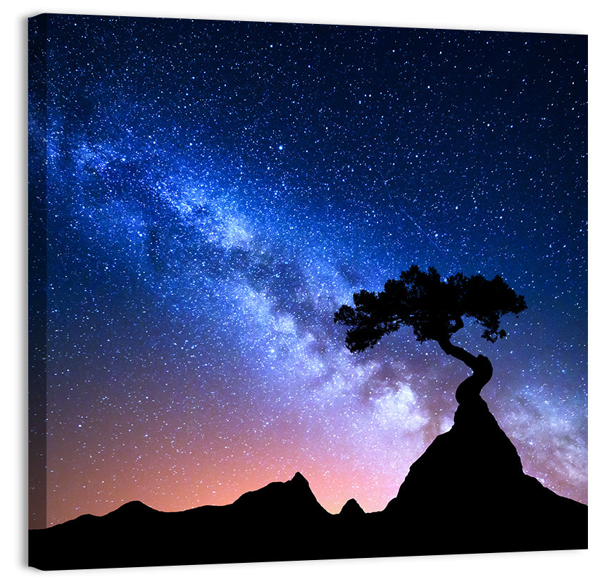 Milky Way Over Mountain Ridge Wall Art