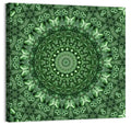 Green Botanical Kaleidoscope Mandala Wall Art