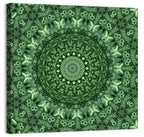 Green Botanical Kaleidoscope Mandala Wall Art