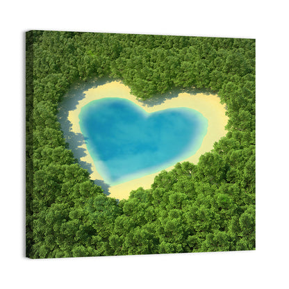 Heart-shaped Pond Aerial View Wall Art